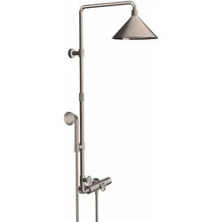 Hansgrohe AXOR Showers/Front Showerpipe mit Thermostat und Kopfbrause 240 2jet, Edelstahl Optic