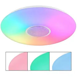GLOBO LIGHTING LED Deckenleuchte SULLY, Dimmfunktion, Farbwechsel, Memoryfunktion, Nachtlichtfunktion, RGB, Timerfunktion, mehrere Helligkeitsstufen, LED fest integriert, warmweiß - kaltweiß, Farbwechsel Rot-Grün-Blau, Rainbow Effekt weiß