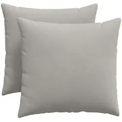 vidaXL Sitzauflage Sofakissen 2 Stück Hellgrau 50 x 50 cm Stoff, (2 St) grau