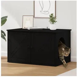 vidaXL Tierkorb 85 x 55 x 50,5 cm Katzenhaus Schwarz 85x55x50,5 cm Spanplatte schwarz