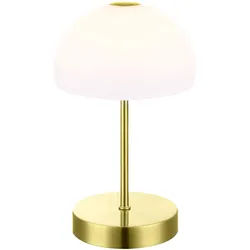 LED Schreib Nacht Tisch Leuchte Glas weiß opal Wohn Zimmer messing Lese Lampe Touch