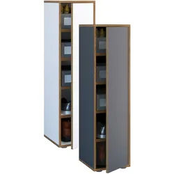 VCM Holz-Schuhschrank Maße: B. 30 x H. 110 x T. 33 cm Allzweckschrank 5 Fächer 1 Drehtür - Salia Breite 30 cm