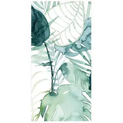 Bilderdepot24 Teppich Teppich Vinyl Flur Küche Muster funktional lang modern, Läufer - grün glatt, nass wischbar (Schmutz, Tierhaare) Saugroboter & Bodenheizung geeignet grün 110 cm x 220 cm