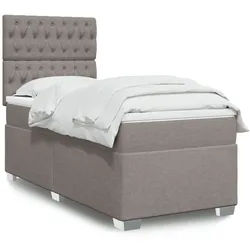 vidaXL Boxspringbett, Boxspringbett mit Matratze Taupe 80x200 cm Stoff