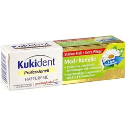 Kukident Zahnpflege-Set Haftcreme Med + Kamille, 1-tlg., 40 g, Starker Halt + Extra Pflege