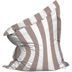 Oviala Business XXL-Sitzkissen mit Streifenmuster, 180 x 145 cm, taupe und weiß
