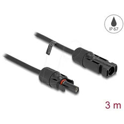 DELOCK 88211 - DL4 Solar Kabel 6 mm2 Stecker zu Buchse 3 m schwarz