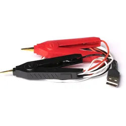 Vapcell, Isolierte Krokodilklemmen mit USB-A Stecker passend für YR-1030 Innenwiderstandstester, robuste Messleitungen für exakte Akku- und Batterietests