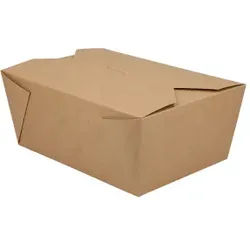Verive Takeaway Box Menübox, braun, 2700 ml, Praktische Essensbox für den Außer-Haus-Verkauf, 1 Karton = 5 Packungen à 36 Stück