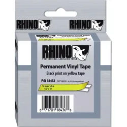 DYMO Beschriftungsband Beschriftungsband für Rhino 12mm Vinyl schwarz auf gelb