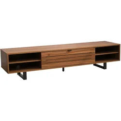 Oviala Business Rechteckiger TV-Schrank mit 2 Türen, L160 cm, dunkles Holz