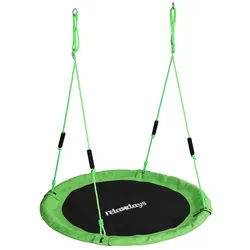 relaxdays Nestschaukel-Sitz Nestschaukel Kinder Schaumstoffgriffe, grün, 120 cm grün|schwarz 120 cm x 175 cm x 120 cm