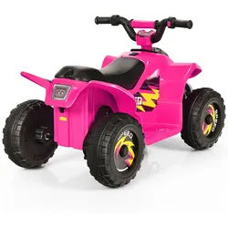 Costway Kindermotorrad 6V Elektro Kinderquad Rosa , Pink , Kunststoff , 40x44.5x73 cm , Spielzeug, Spielzeugautos