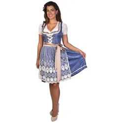 Trachtl Dirndl EMELY Dirndl Trachtenkleid Damen 2:TLG Blau/Natur 42 blau 42