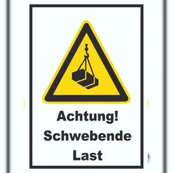 HB-Druck Achtung Schwebende Last A4 Rückseite selbstklebend Schild