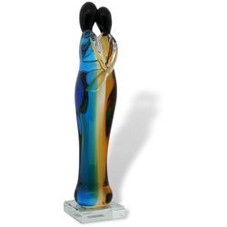 Aubaho Dekofigur Glasskulptur Glasfigur Figur Skulptur Liebe Glas Paar Liebespaar Hochz