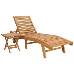 vidaXL Gartenliege 40 x 40 x 40 cm Sonnenliege 2 pcs Braun Massivholz Teak braun