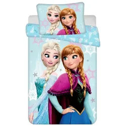Disney Frozen Kinderbettwäsche Wendebettwäsche Disney Frozen Anna und Elsa 2tlg. 100x135 + 40x60cm, Baumwolle, 2 teilig blau
