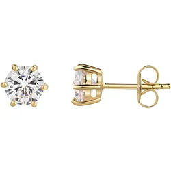 Paar Ohrstecker FIRETTI "Schmuck Geschenk Silber 925 Ohrschmuck Ohrringe Solitär" Gr. 7, gelbgoldfarben, kristallweiß, kristallweiß, Ohrringe, Damen, 7, Silber 925 (Sterlingsilber), mit Zirkonia (synth.)