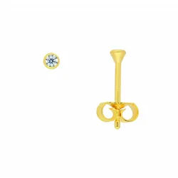 Adelia ́s Paar Ohrhänger Damen 333 Gold Ohrringe Ohrstecker mit Zirkonia Ø 2,5 mm, mit Zirkonia Goldschmuck für Damen goldfarben