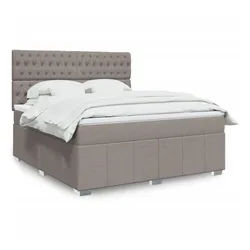 vidaXL Boxspringbett, Boxspringbett mit Matratze Taupe 180x200 cm Stoff