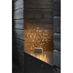 LED Dekolicht »Weihnachtsdeko«, 100 flammig-flammig, LED Metallsilhouette "5 kleine Ringe", mit Holz-Fuß, 77306913-0 schwarz 100 flammig