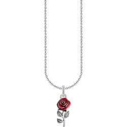 THOMAS SABO Kette mit Anhänger Rosen-Anhänger rot|silberfarben