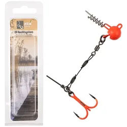 Zite Drillingshaken Hechtsystem Single Hook 5-20g 6cm Natur & UV Neon Gummiköder Angeln orange 10g