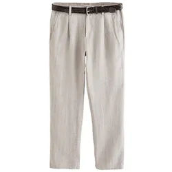 Next Leinenhose Signature Straight Fit Hose mit Fischgrätmuster (2-tlg) beige 30