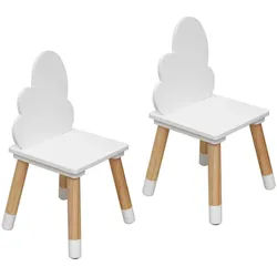Mobili Rebecca Kinderstühle 2er Set Weiß 25/25/50 cm , Holzwerkstoff , 25x50x25 cm , Kinder- & Jugendzimmer, Kindermöbel, Kindersitzmöbel & -tische, Kinderstühle