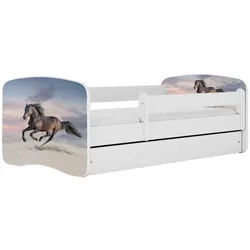 Raumhirsch Furniture Kinderbett Pferd im Galopp mit Schublade 160/80 90/61/164 , Weiß , Holzwerkstoff , Rechteckig , 80x160 cm , FSC 100% , Babymöbel & Kindermöbel, Kinderzimmer & Jugendzimmer, Kinderbetten