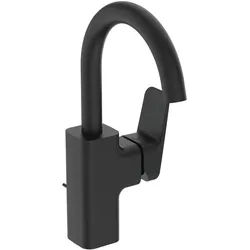 Ideal Standard Waschtischarmatur Ceraplan H200 m.Ablaufgarnitur Ausladung 145mm Silk Black, BD235XG BD235XG