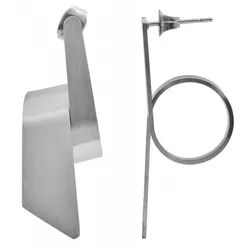 Adelia ́s Paar Ohrhänger Damen Ohrstecker aus mattem Edelstahl silberfarben