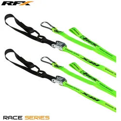 RFX Serie 1.0 Race Zurrringe (High Visibility/Schwarz) mit zusätzlicher Schnalle und Karabinerclip, schwarz