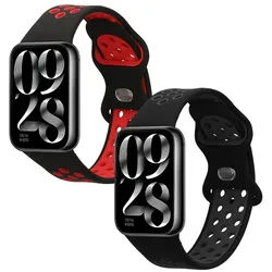 kwmobile Smartwatch-Armband 2x Uhrenarmband für Xiaomi Smart Band 8 Pro / Band 9 Pro / Redmi Watch, Fitnesstracker Band Set aus TPU Silikon - Ersatzarmband Smartwatch grau|schwarz