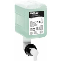 KATRIN Flüssigseife Green, mit Duft, 500 ml, Hautfreundliche Handseife für das tägliche Händewaschen, 1 Karton = 12 Patronen à 500 ml