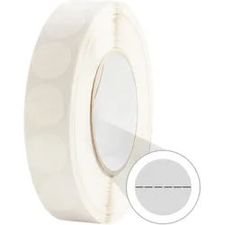 Klebepunkte, einseitig stark haftend, mittig perforiert, 40 mm, transparent