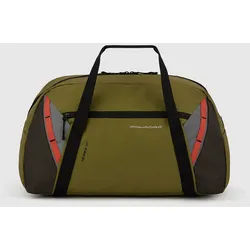 Piquadro Foldable Faltbarer Weekender aus rezykliertem Stoffm Stoff Militärgrün