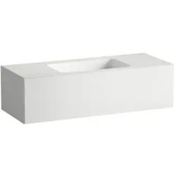 Laufen FOLIO Waschplatz H580FO55251111 1254x500x350 mm, mit Armaturenbank, mit einem Hahnloch, mittig, ohne Überlauf, weiß matt