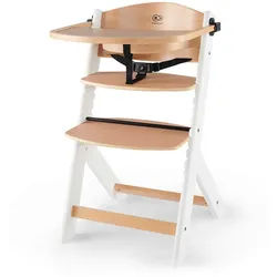 kinderkraft Hochstuhl , Weiß, Buchefarben , Holz , Buche , massiv , 49x73x49 cm , Fußstütze verstellbar, Sitzfläche verstellbar, Schrittgurt, Snacktablett, Essbrett abnehmbar, höhenverstellbar, 3-Punkt-Gurt, Tablett , Füttern