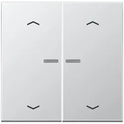 JUNG HOME Taster 2fach, mit Pfeilsymbolen, Aluminium AlMg1 Naturton, mattgebeizt, Serie LS, Aluminium