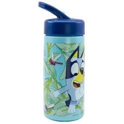 Bluey Trinkflasche Disney Bluey Bingo Kinder Wasserflasche, Flasche 410 ml Haltegriff blau