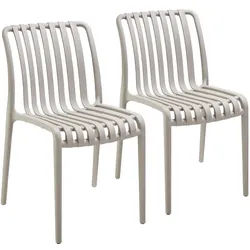 tectake Gartenstühle Alcudia, 47 x 58 x 80,5 cm, Belastbarkeit 110 kg, taupe , Taupe , Textil , 47x80.5x58 cm , Gartenmöbel, Gartensessel, Gartenstühle