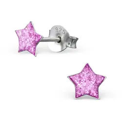 Order & Smile Schmuck Paar Ohrstecker Kinder Ohrstecker 925 Silber Ohrringe für Mädchen silberfarben