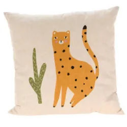 Kinderkissen Safari 40/40 cm , Multicolor , Kunststoff , 40x40 cm , Heimtextilien, Bettwäsche & Leintücher, Kinderbettwäsche