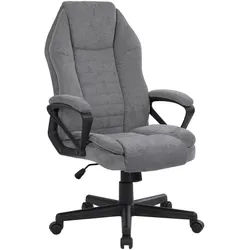 Venda Chefsessel , Grau , Holz, Metall, Kunststoff, Textil , Pappel , Sperrholz , Drehkreuz , 63x110-120x69 cm , Sitzfläche 360° drehbar , Büromöbel, Bürostühle, Chefsessel