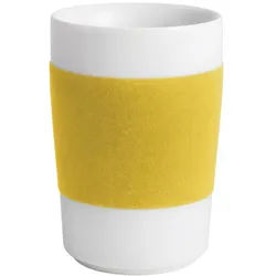 KAHLA Becher touch! henkelloser Becher mit Samt-Banderole, 1-tlg., Porzellan, Made in Germany gelb 350 ml | Ø 7.7 cm x 11.3 cm
