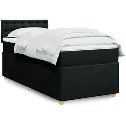 vidaXL Boxspringbett, Boxspringbett mit Matratze Schwarz 80x200 cm Stoff
