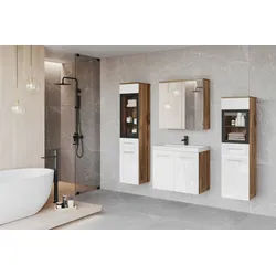 Badmöbel-Set 5-tlg. Madrit mit LED ca. 120 cm Weiß