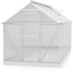 Vitavia Gewächshaus Eos 7500 inkl. 2 Dachfenster - 7,5 m2 4 mm Hohlkammerplatten Alu-blank eloxiert